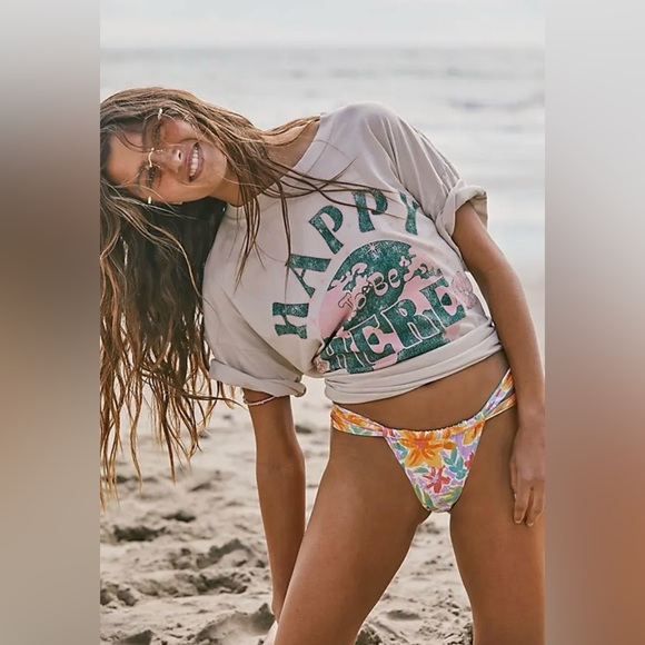 Free People x Vintage Souls Happy To Be Here oversized tee 😊 - Picture 3 of 14